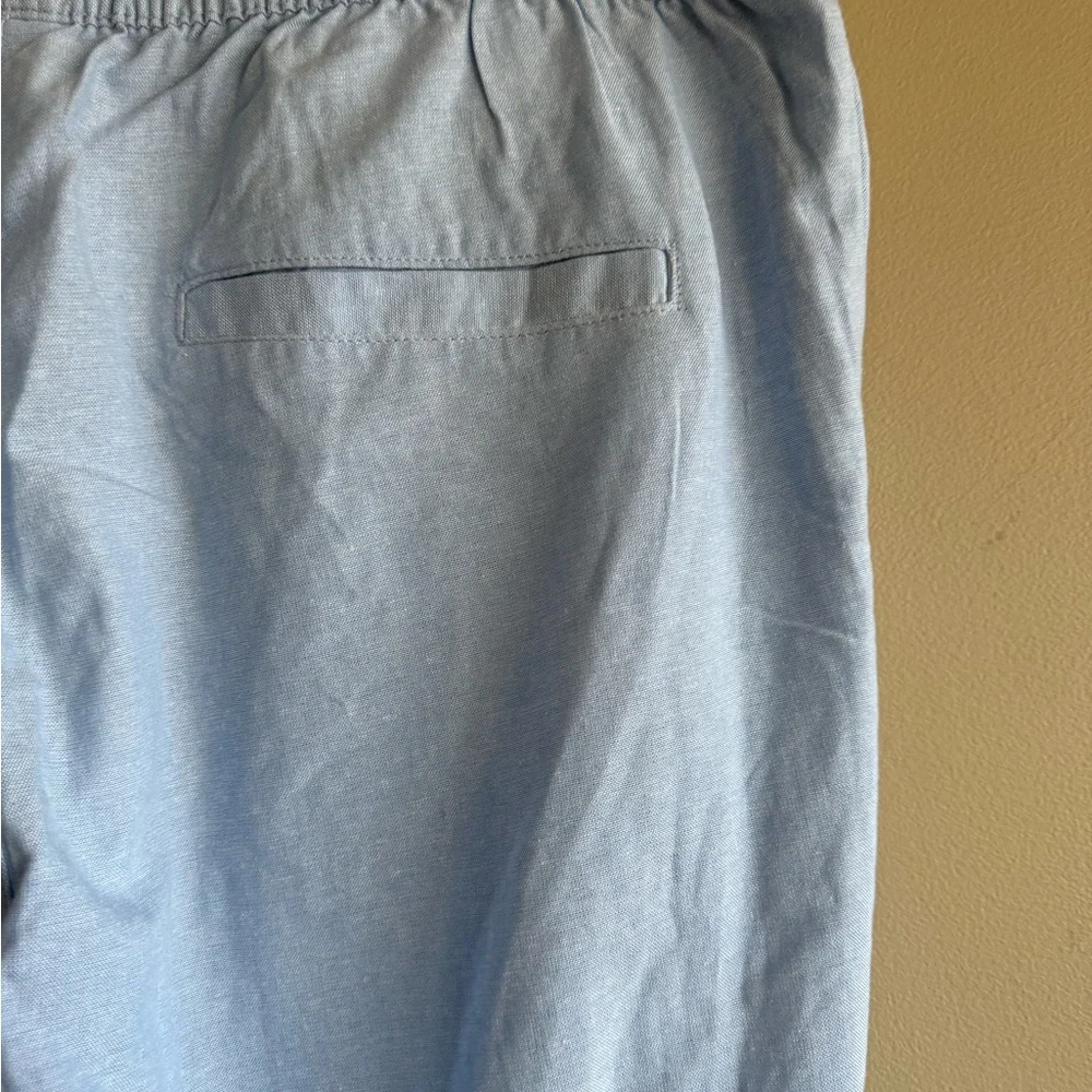 NWT Serra Blue Linen Elastic Waistband Jogger Pants - Picture 7 of 10